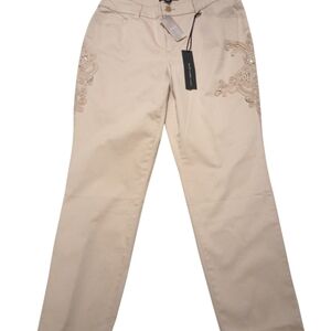 Chico's Black Label Lace Applique Jegging , Sand Dollar Color, NWT